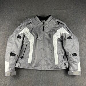 Cortech LRX Series 2 Womens Motorcycle Jacket Gray White Padded Liner XL 14 16